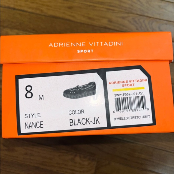Adrienne Vittadini Sport Black Nance Stretch Knit Loafers Rhinestones Women’s 8 - Picture 6 of 7